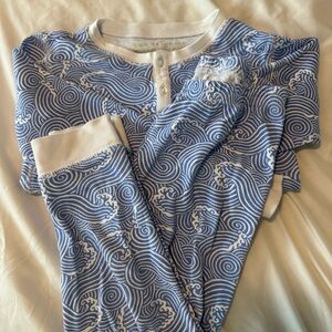 The Beaufort Bonnet Co (TBBC) Blue/White Pima Cotton Long Sleeve PJ Sz7